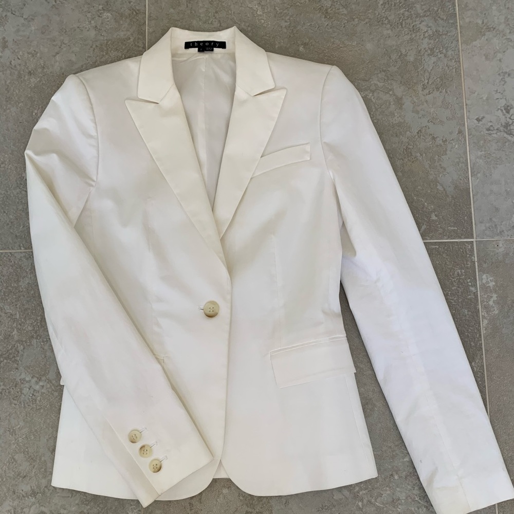 Theory white blazer jacket